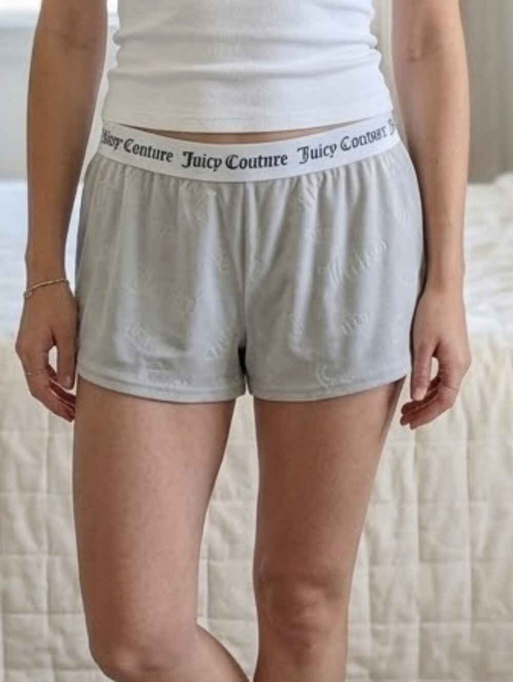 Juicy Couture Grey Velour Elevated Lounge Sleepwear Shorts, Large